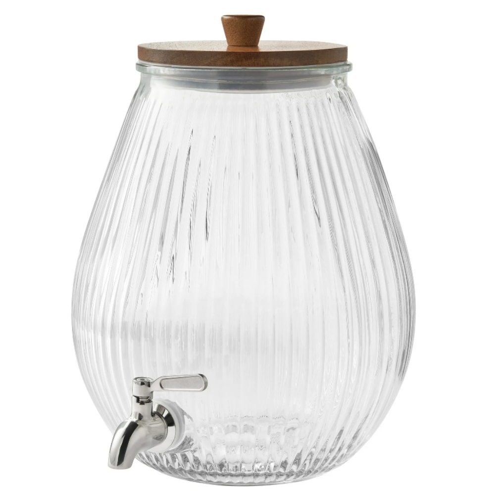 💜 New 2025 Pioneer Woman Ribbed Glass Beverage Dispenser
